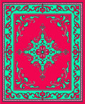 Whimsical Coral Teal Medallion Rug