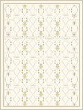 Pale Gold Lattice Vine Medallion Rug