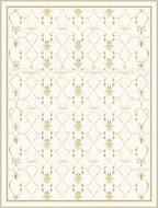 Pale Gold Lattice Vine Medallion Rug