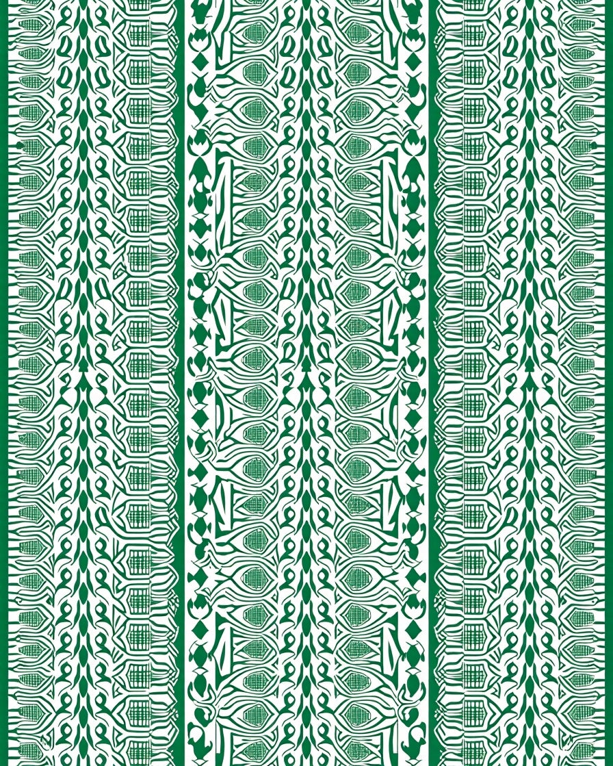Emerald Green Organic Stripe Rug