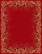 Crimson Gold Ornate Border Rug