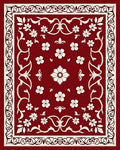 Crimson Ivory Floral Vine Medallion Rug