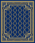 Regal Gold Lattice Royal Blue Rug