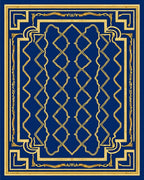 Regal Gold Lattice Royal Blue Rug
