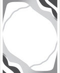 Gray Abstract Swirl Border Rug
