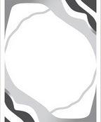 Gray Abstract Swirl Border Rug