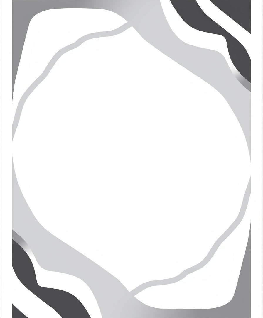 Gray Abstract Swirl Border Rug