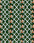 Emerald Green Floral Lattice Rug