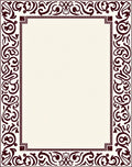 Deep Burgundy Ornate Scroll Border Rug