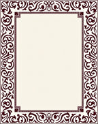 Deep Burgundy Ornate Scroll Border Rug