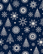 Snowflake Pine Forest Navy Rug