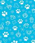 White Paw Prints Kite Stars Background Rug