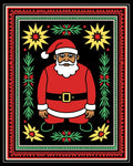 Whimsical Santa Claus Festive Folk Rug