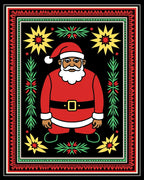 Whimsical Santa Claus Festive Folk Rug
