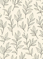 Cream Botanical Branch Outline Rug