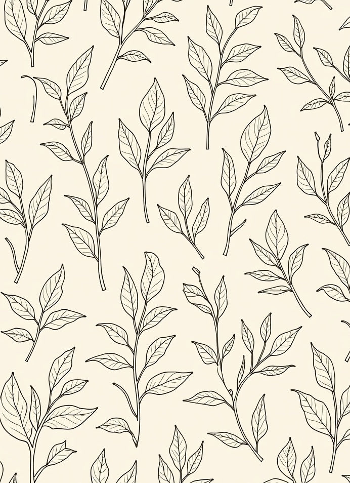 Cream Botanical Branch Outline Rug
