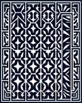 Navy White Geometric Anchor Medallion Rug