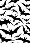 Black Flying Bats Silhouette Rug