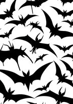 Black Flying Bats Silhouette Rug