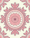 Pink Floral Mandala Repeating Rug