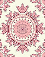 Pink Floral Mandala Repeating Rug