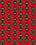 Bold Red Green Floral Medallion Rug
