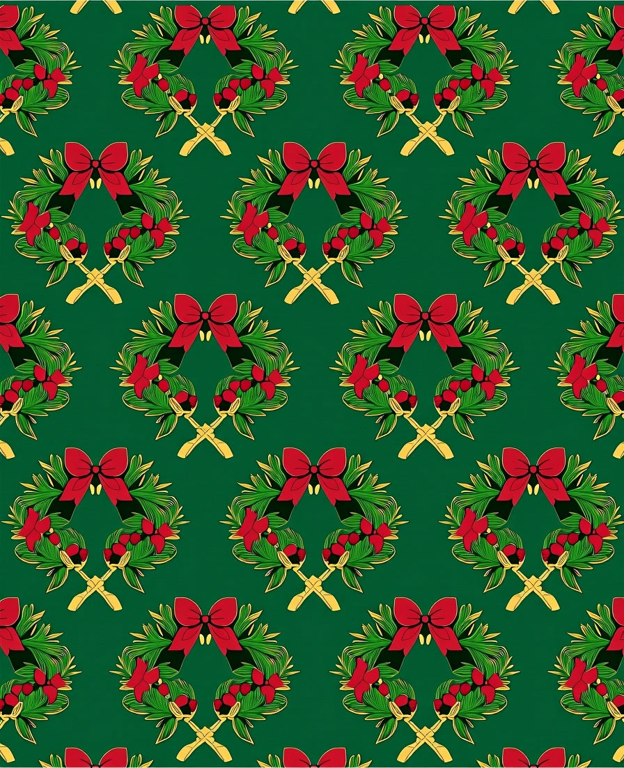 Christmas Wreath Red Festive Garland Rug