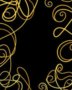Luminous Golden Swirls Black Background Rug