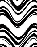 Monochrome Flowing Curving Lines Rug