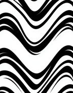 Monochrome Flowing Curving Lines Rug