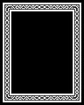 Bold White Geometric Border Frame Rug