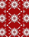Crimson White Starburst Geometric Rug