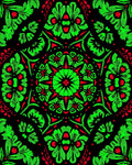 Vibrant Neon Floral Mandala Rug
