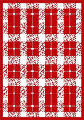 Red White Gingham Patchwork Check Rug