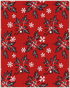 Crimson Holly Snowflake Garden Rug