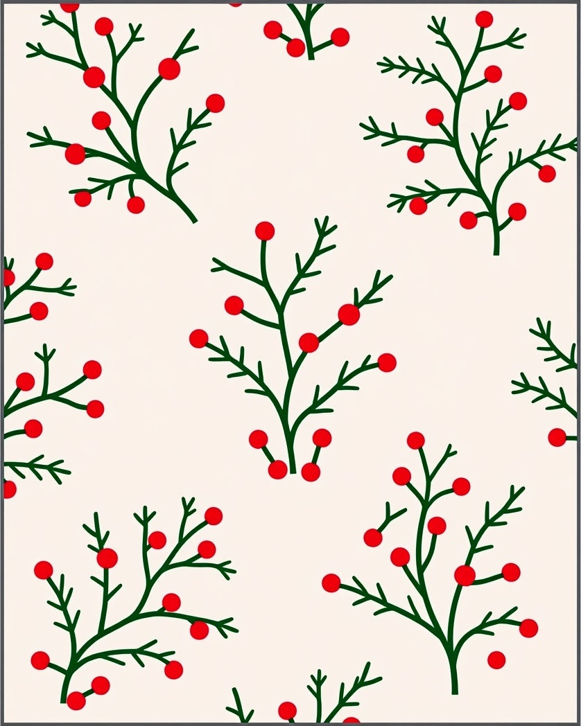 Festive Green Berry Garland Rug