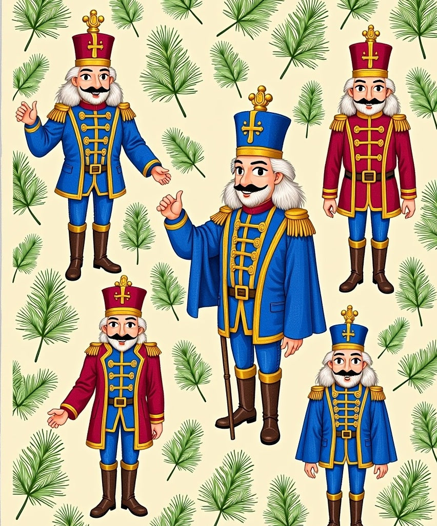 Whimsical Nutcracker Soldier Floral Rug