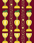 Golden Trophy Stars on Burgundy Background Rug