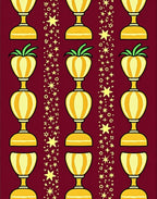 Golden Trophy Stars on Burgundy Background Rug