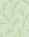 Soft Green Feathered Leafy Branches Rug