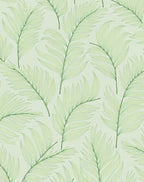 Soft Green Feathered Leafy Branches Rug