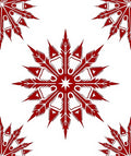 Crimson Radial Leaf Star Rug
