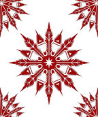 Crimson Radial Leaf Star Rug
