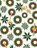 Green Wreath With Red Berries Bows Rug