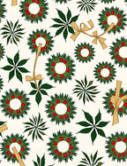 Green Wreath With Red Berries Bows Rug