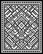 Geometric Black White Maze Rug