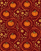 Autumn Pumpkin Vine Floral Arrangement Rug