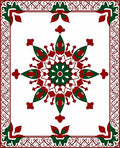 Crimson Green Medallion Border Rug