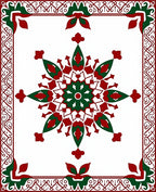 Crimson Green Medallion Border Rug