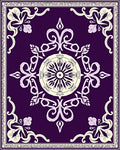 Deep Plum Floral Medallion Border Rug
